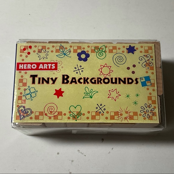 Hero Arts TINY BACKGROUNDS Wood Mounted Rubber Stamps 18 pc - Picture 2 of 6